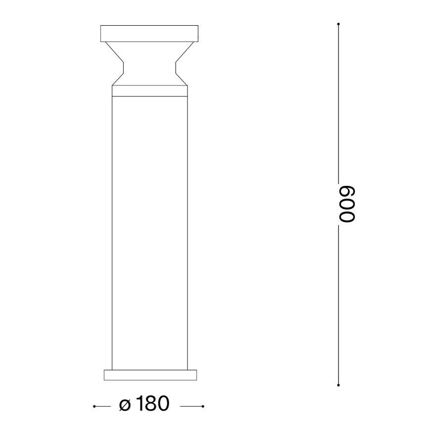 Ideal Lux - Lámpara de exterior TORRE 1xE27/15W/230V 60 cm IP65 negra