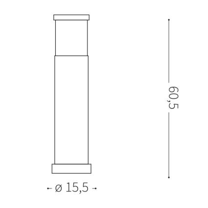 Ideal Lux - Lámpara de exterior TRONCO 1xE27/42W/230V 60 cm IP65 antracita