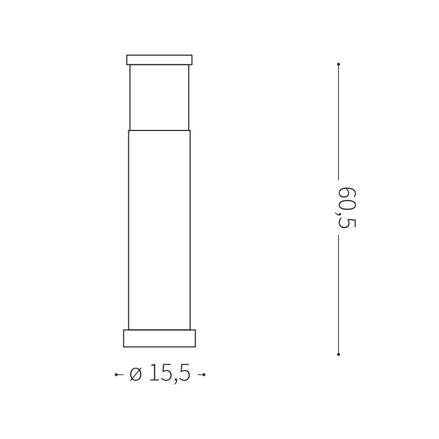Ideal Lux - Lámpara de exterior TRONCO 1xE27/42W/230V 60 cm IP65 antracita