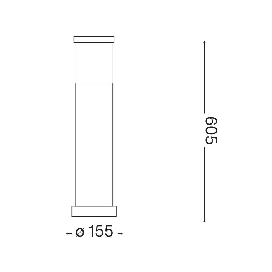 Ideal Lux - Lámpara de exterior TRONCO 1xE27/42W/230V 60 cm IP65 negra