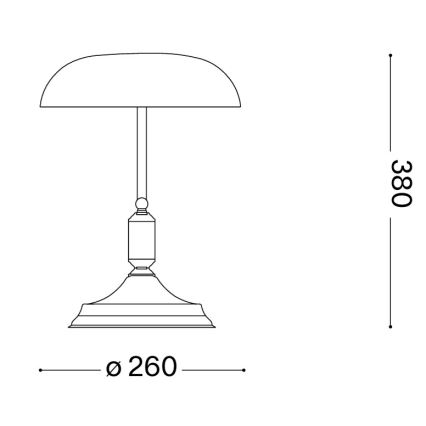 Ideal Lux - Lámpara de mesa 1xE27/60W/230V latón