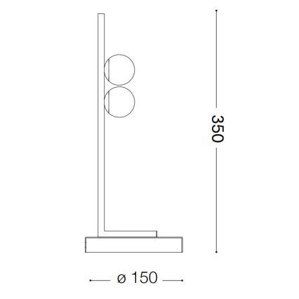 Ideal Lux - Lámpara de mesa LED PING PONG 2xLED/3W/230V CRI 90 latón