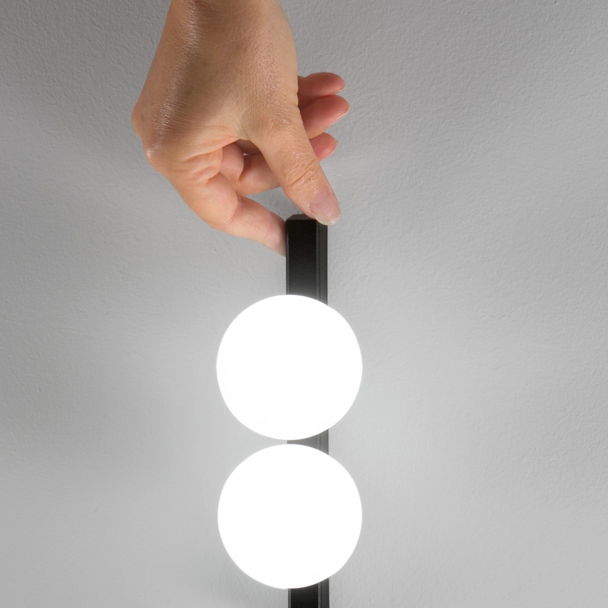 Ideal Lux - Lámpara de mesa LED PING PONG 2xLED/3W/230V CRI 90 negro