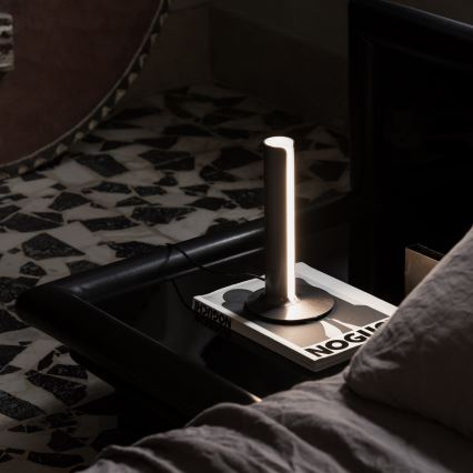 Ideal Lux - Lámpara de mesa LED regulable DORICA LED/8W/230V CRI 90 cromo mate
