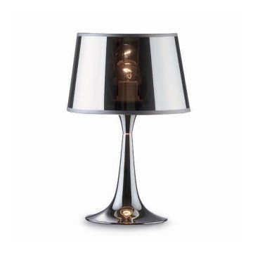 Ideal Lux - Lámpara de mesa LONDON 1xE27/60W/230V cromo brillante