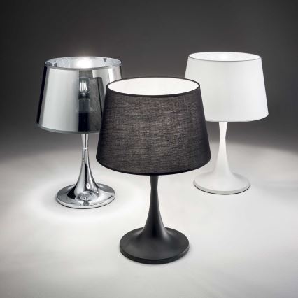 Ideal Lux - Lámpara de mesa LONDON 1xE27/60W/230V cromo brillante
