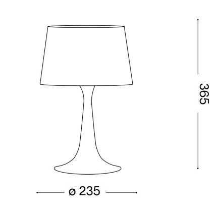 Ideal Lux - Lámpara de mesa LONDON 1xE27/60W/230V cromo brillante