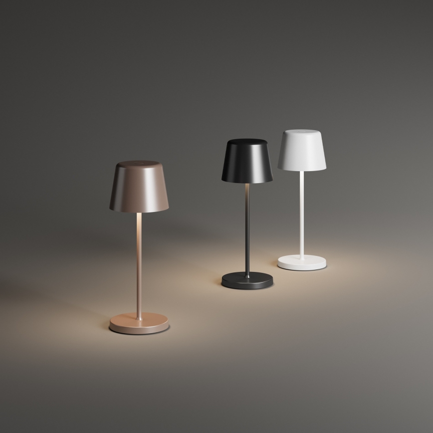 Ideal Lux - Lámpara de sobremesa LED de exterior táctil regulable CUTE LED/2,5W/3,7V USB 2200-2700K IP65 negro