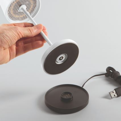 Ideal Lux - Lámpara de mesa exterior táctil LED regulable CUTE LED/2,5W/3,7V 3000 mAh USB 2200-2700K IP65 blanca