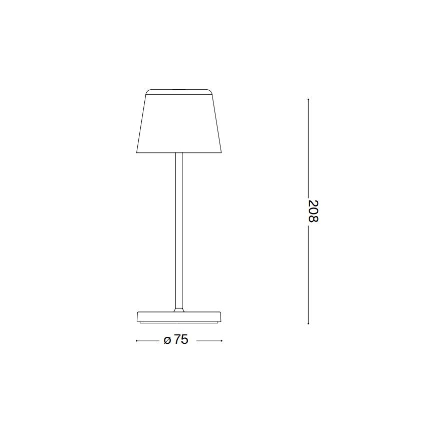 Ideal Lux - Lámpara de mesa exterior táctil LED regulable CUTE LED/2,5W/3,7V 3000 mAh USB 2200-2700K IP65 blanca