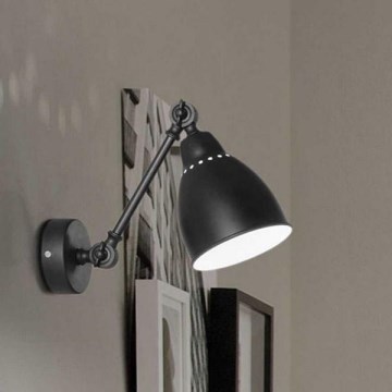 Ideal Lux - Lámpara de pared NEWTON 1xE27/42W/230V negra