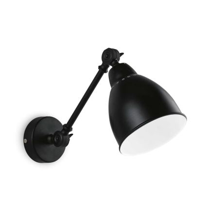 Ideal Lux - Lámpara de pared NEWTON 1xE27/42W/230V negra