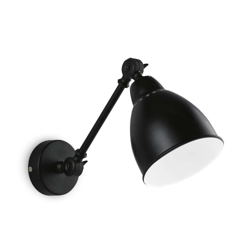 Ideal Lux - Lámpara de pared NEWTON 1xE27/42W/230V negra