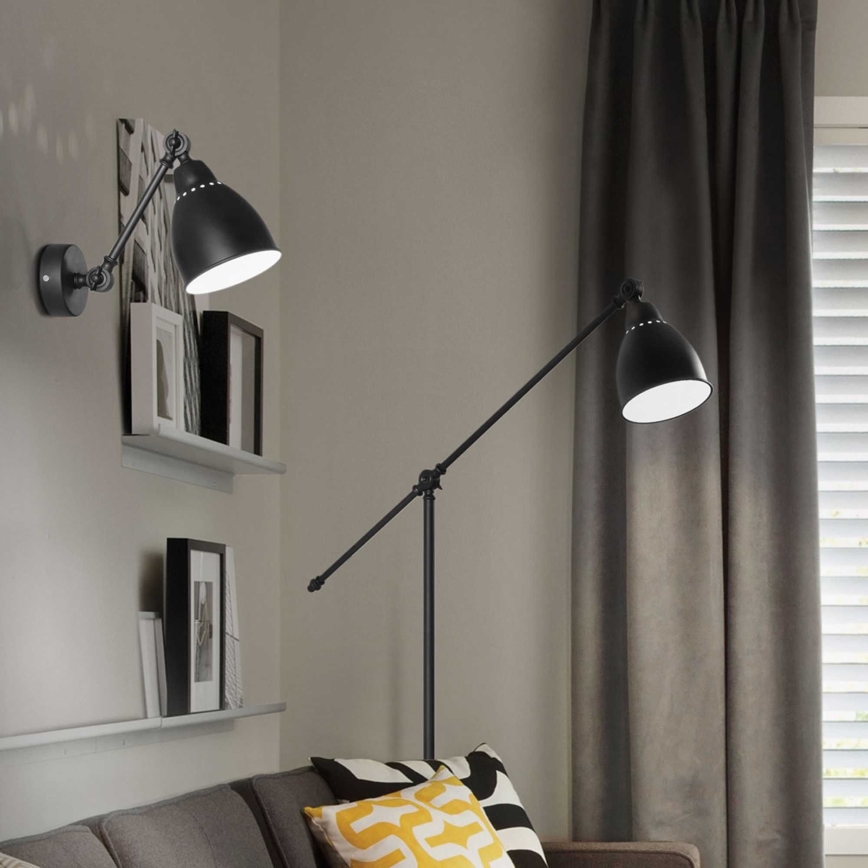 Ideal Lux - Lámpara de pared NEWTON 1xE27/42W/230V negra