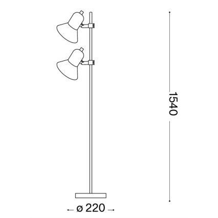 Ideal Lux - Lámpara de pie 2xE27/60W/230V acabado cromado brillante