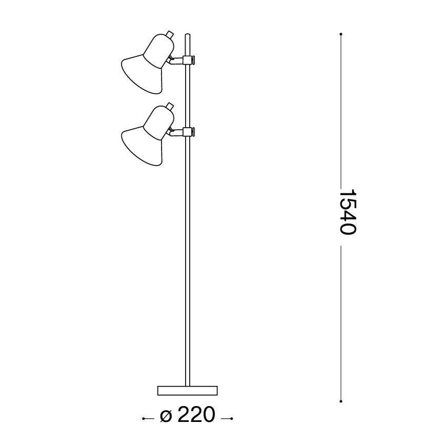 Ideal Lux - Lámpara de pie 2xE27/60W/230V plateada