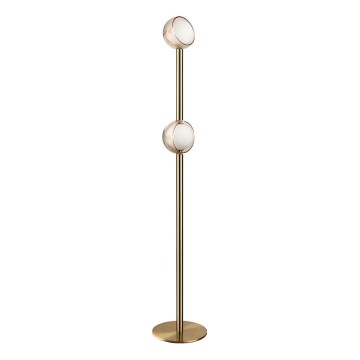 Ideal Lux - Lámpara de pie LED BLOOM 2xLED/5,5W/230V CRI 90 dorada/beige ahumado