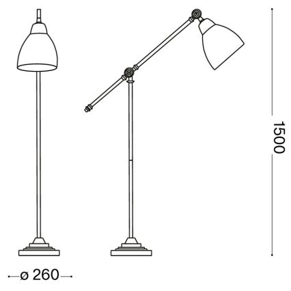 Ideal Lux - Lámpara de pie NEWTON 1xE27/42W/230V cromo brillante