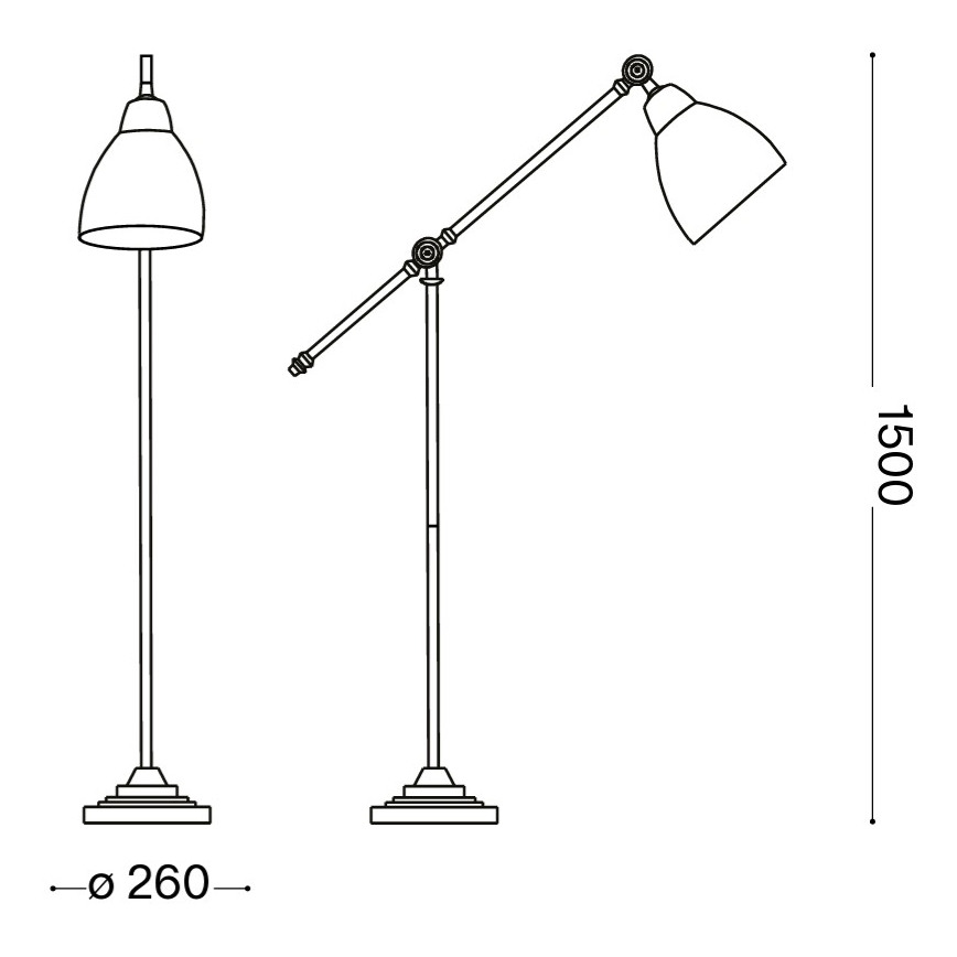 Ideal Lux - Lámpara de pie NEWTON 1xE27/42W/230V cromo brillante