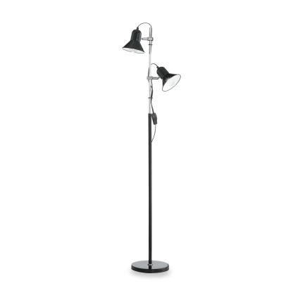 Ideal Lux - Lámpara de pie POLLY 2xE27/60W/230V negra