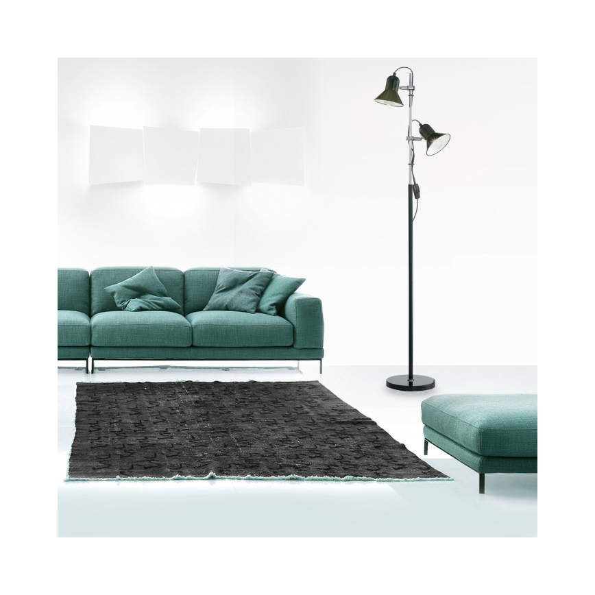 Ideal Lux - Lámpara de pie POLLY 2xE27/60W/230V negra