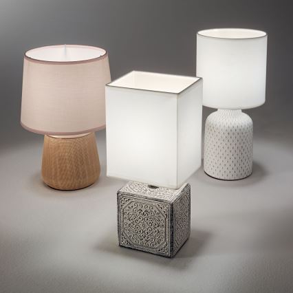 Ideal Lux - Lámpara de sobremesa KALI 1xE14/40W/230V crema/beige