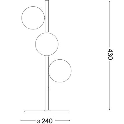 Ideal Lux - Lámpara de sobremesa LED PERLAGE 3xG9/3W/230V dorada/beige ahumado