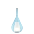 Ideal Lux - Lámpara de suspensión con cable KALIQUE 1xE27/42W/230V Ø 18 cm azul ahumado