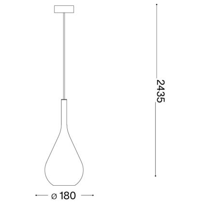 Ideal Lux - Lámpara de suspensión con cable KALIQUE 1xE27/42W/230V Ø 18 cm azul ahumado