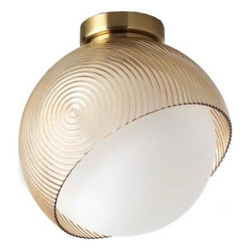 Ideal Lux - Lámpara de techo BLOOM 1xE27/42W/230V Ø 22 cm dorado/beige ahumado