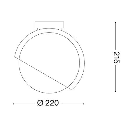 Ideal Lux - Lámpara de techo BLOOM 1xE27/42W/230V Ø 22 cm dorado/beige ahumado