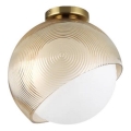 Ideal Lux - Lámpara de techo BLOOM 1xE27/42W/230V Ø 30 cm dorada/beige ahumado