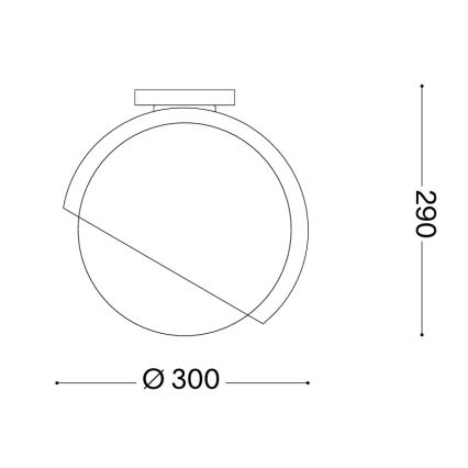 Ideal Lux - Lámpara de techo BLOOM 1xE27/42W/230V Ø 30 cm dorada/beige ahumado