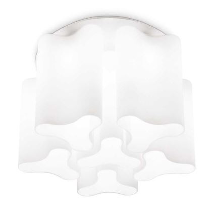 Ideal Lux - Lámpara de techo COMPO 6xE27/52W/230V diámetro 56 cm blanca
