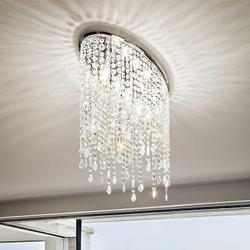 Ideal Lux - Lámpara de techo de cristal RAIN 3xE14/40W/230V cromo brillante