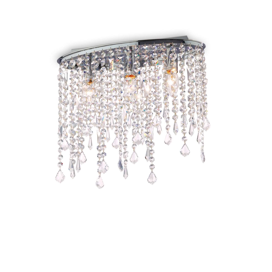Ideal Lux - Lámpara de techo de cristal RAIN 3xE14/40W/230V cromo brillante