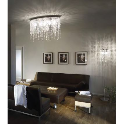 Ideal Lux - Lámpara de techo de cristal RAIN 3xE14/40W/230V cromo brillante
