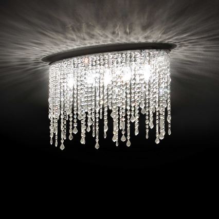 Ideal Lux - Lámpara de techo de cristal RAIN 3xE14/40W/230V cromo brillante