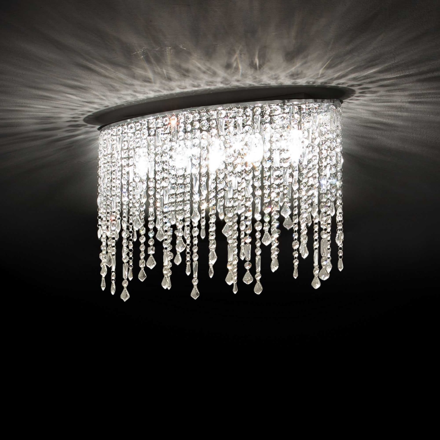 Ideal Lux - Lámpara de techo de cristal RAIN 3xE14/40W/230V cromo brillante