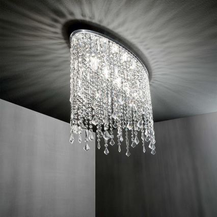 Ideal Lux - Lámpara de techo de cristal RAIN 3xE14/40W/230V cromo brillante