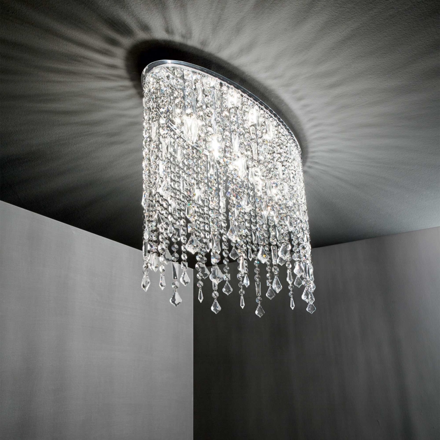 Ideal Lux - Lámpara de techo de cristal RAIN 3xE14/40W/230V cromo brillante