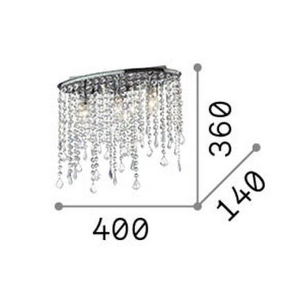 Ideal Lux - Lámpara de techo de cristal RAIN 3xE14/40W/230V cromo brillante