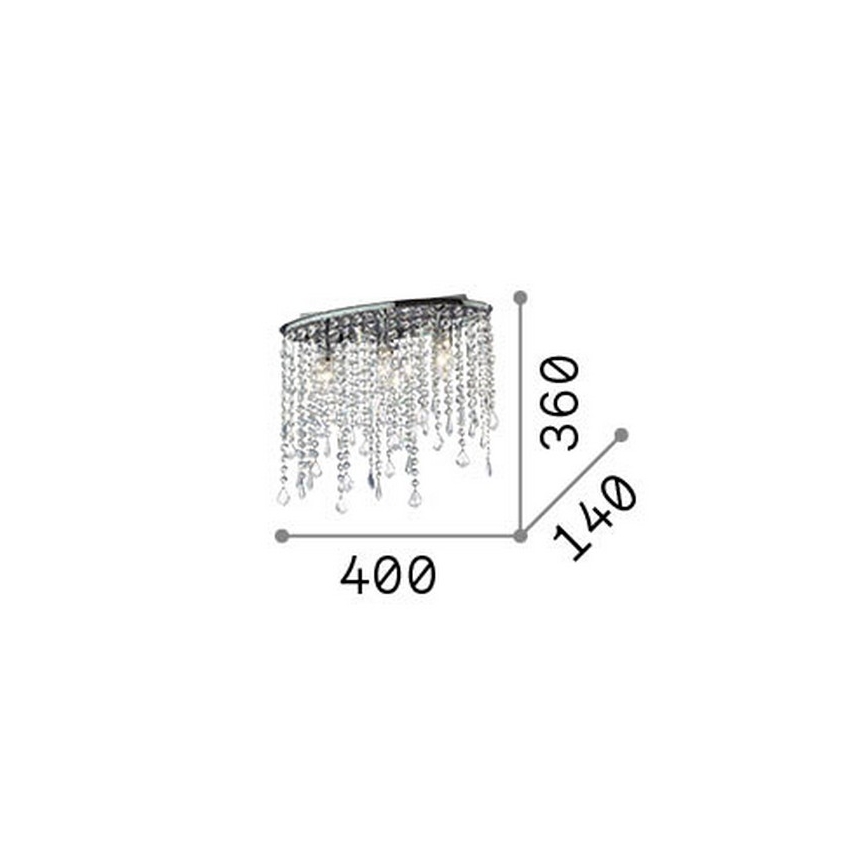 Ideal Lux - Lámpara de techo de cristal RAIN 3xE14/40W/230V cromo brillante