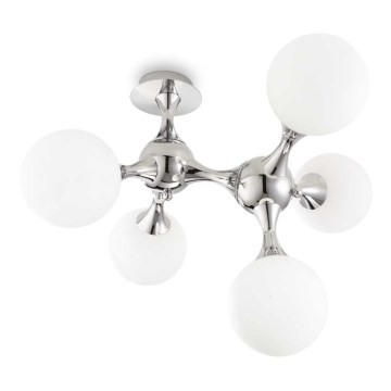 Ideal Lux - Lámpara de techo de superficie NODI 5xE14/28W/230V 50x55 cm cromado brillante/blanco