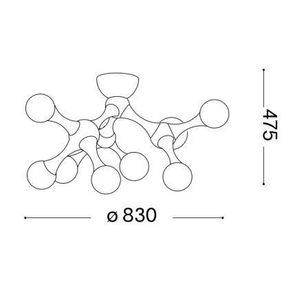 Ideal Lux - Lámpara de techo LED de superficie NODINO 9xG9/3W/230V Ø 83 cm cromo brillante/blanco