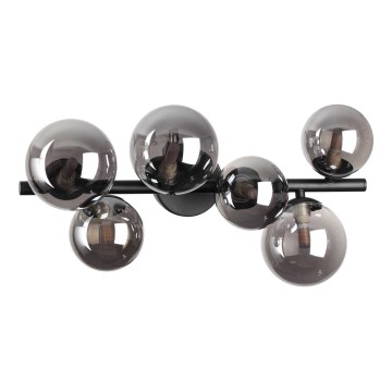 Ideal Lux - Lámpara de techo LED de superficie PERLAGE 6xG9/3W/230V 49 cm negro/negro ahumado
