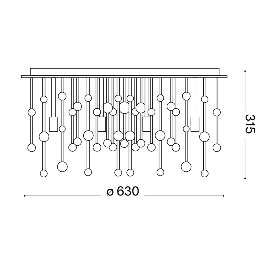 Ideal Lux - Lámpara de techo LED NEVE 12xG9/3W/230V Ø 63 cm cromo brillante