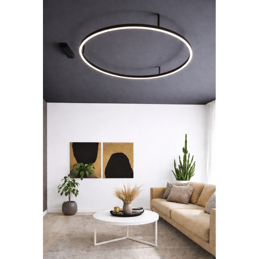 Ideal Lux - Luminaria de techo LED ORACLE SLIM LED/37W/230V 4000K CRI 90, diámetro 70 cm, negra