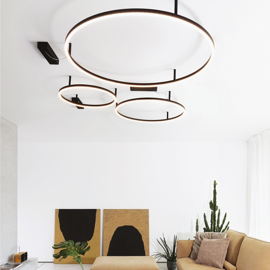 Ideal Lux - Luminaria de techo LED ORACLE SLIM LED/37W/230V 4000K CRI 90, diámetro 70 cm, negra