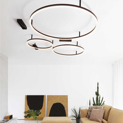 Ideal Lux - Lámpara de techo LED ORACLE SLIM LED/53W/230V 3000K IRC 90 diámetro 90 cm negra